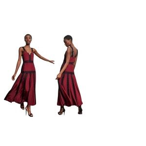 La Ligne Maggie silk Dress in Burgundy and Black size 10